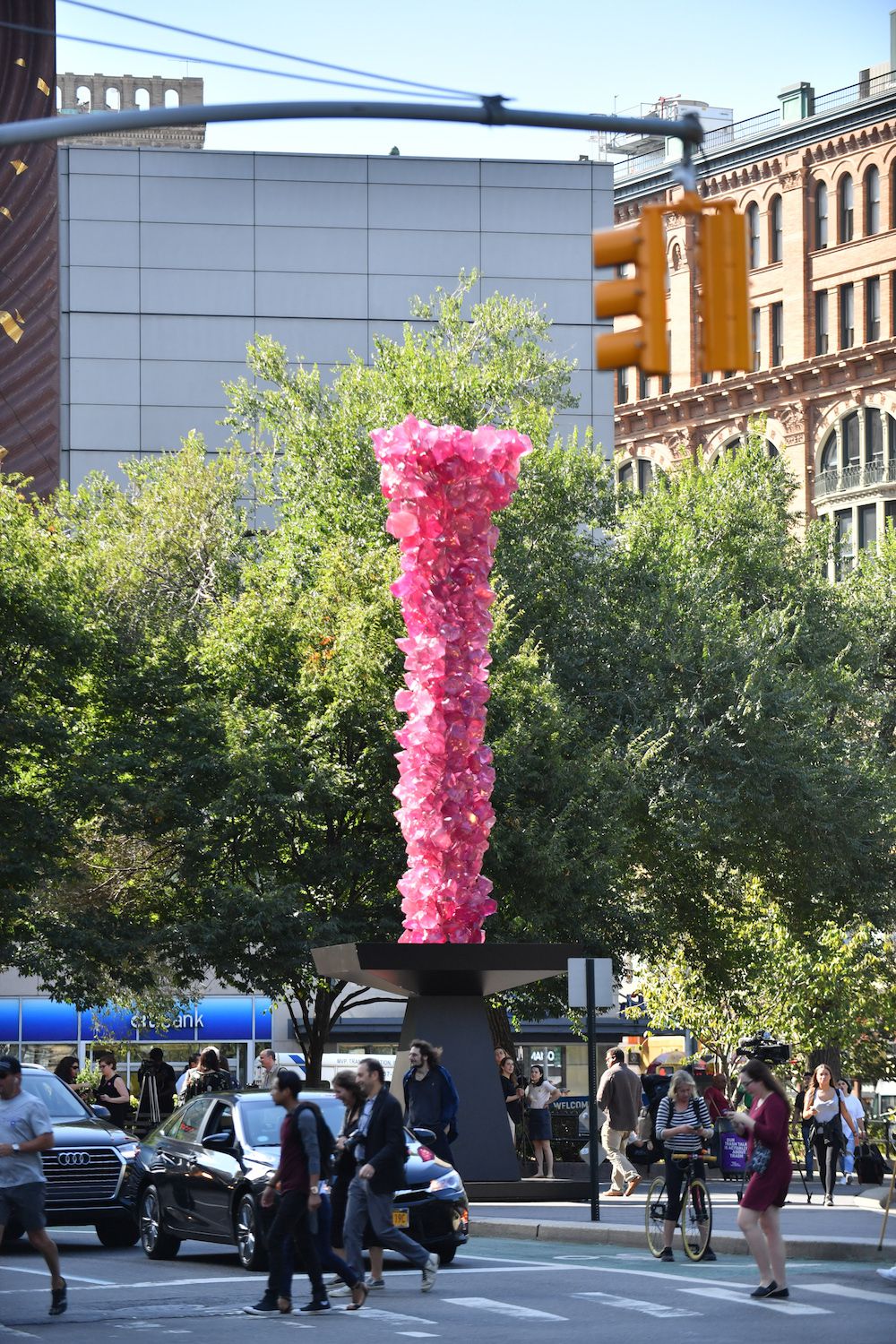 Dale Chihuly, Rose Crystal Tower, 2017, Union Square Park, Manhattan, NYC Parks<b/r>